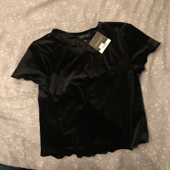 BRAND NEW TOPSHOP VELVET TSHIRT - Picture 2 of 3